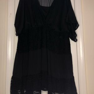 Torrid lacy black skater dress size 6
